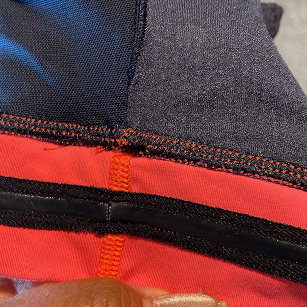 Lululemon FLIP YOUR DOG BRA INKWELL Navy Blue Orange Fluorescent Yoga Run 8 - Picture 6 of 7